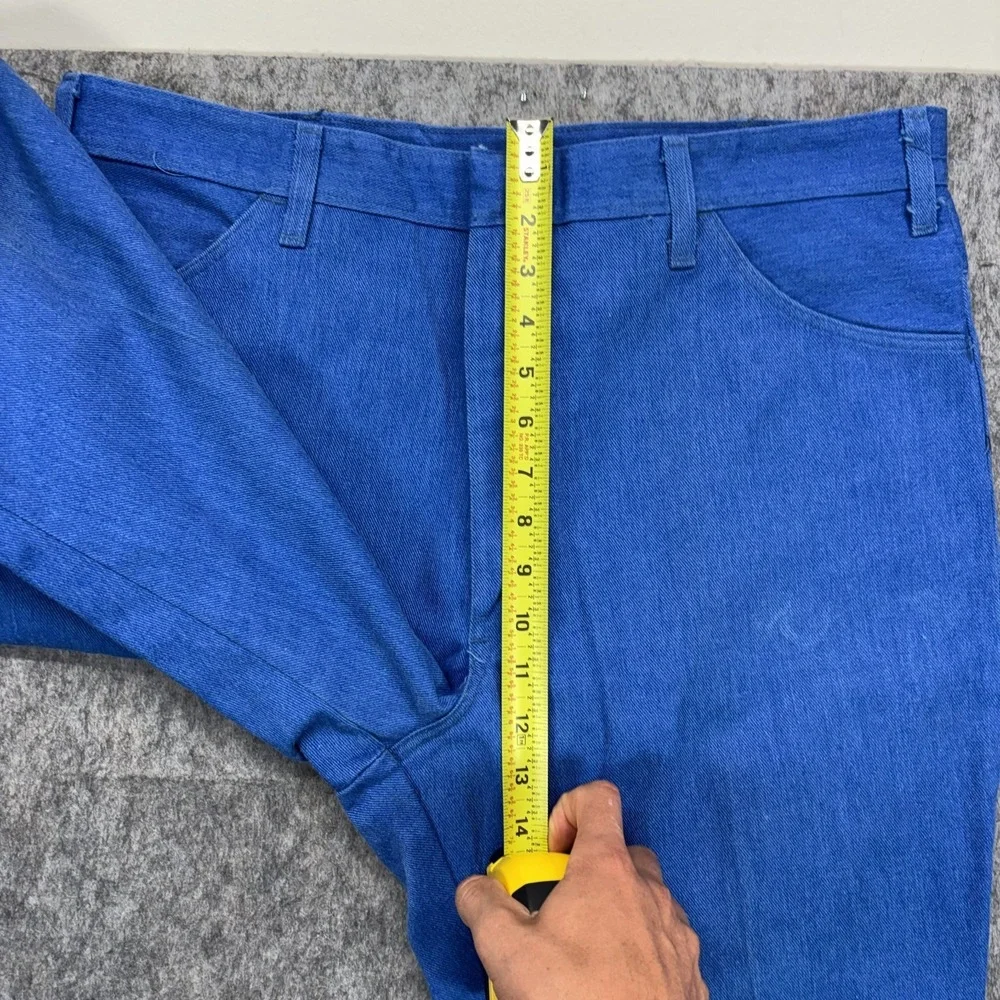 True Vintage 1970s Dickies Chino Work Pants Navy Blue Talon Zipper Men's 36 x 33